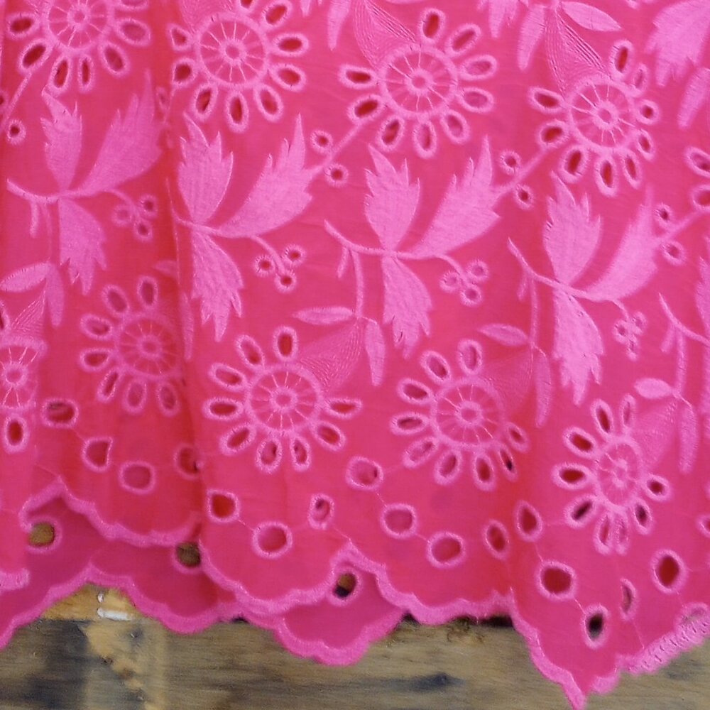 Johnny Was Hot Pink Floral Eyelet Tank - Picture 3 of 3